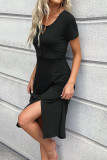 Casual Simplicity Solid A Line Dresses
