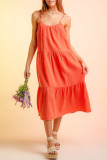 Casual Solid Sling Dress Dresses