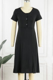 Casual Simplicity Solid A Line Dresses