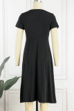 Casual Simplicity Solid A Line Dresses