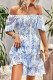 Floral Patchwork Square Collar Cake Skirt Dresses