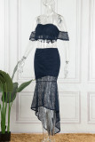 Sexy Elegant Off the Shoulder Short Sleeve Two Pieces