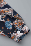 Celebrities Elegant Print Buckle A Line Dresses