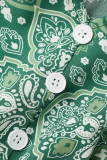 Elegant College National Totem Buttons Slit V Neck A Line Dresses