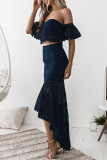 Sexy Elegant Off the Shoulder Short Sleeve Two Pieces
