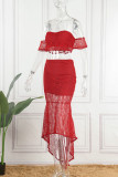 Sexy Elegant Off the Shoulder Short Sleeve Two Pieces