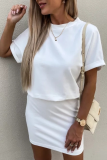 Casual Sportswear Solid One Step Skirt Dresses
