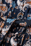 Celebrities Elegant Print Buckle A Line Dresses