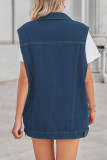 Street Geometric Patchwork Contrast Turndown Collar Outerwear