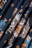 Celebrities Elegant Print Buckle A Line Dresses