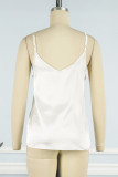 Sexy Street Solid Backless V Neck Tops