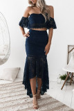 Sexy Elegant Off the Shoulder Short Sleeve Two Pieces