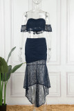 Sexy Elegant Off the Shoulder Short Sleeve Two Pieces