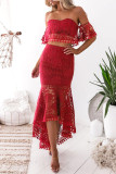 Sexy Elegant Off the Shoulder Short Sleeve Two Pieces