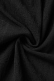 Elegant Solid Bandage Frenulum Backless Square Collar A Line Dresses