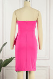 Sexy Solid Asymmetrical Asymmetrical Collar Irregular Dress Dresses