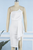 Sexy Solid Asymmetrical Asymmetrical Collar Irregular Dress Dresses