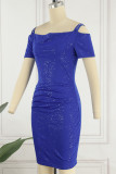 Celebrities Elegant Solid Sequined U Neck Evening Dress Dresses