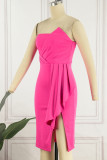Sexy Solid Asymmetrical Asymmetrical Collar Irregular Dress Dresses