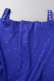 Celebrities Elegant Solid Sequined U Neck Evening Dress Dresses