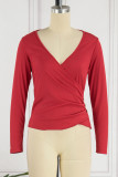 Sexy Casual Solid V Neck Tops