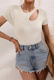 Simplicity Basis Solid Solid Color O Neck T-Shirts