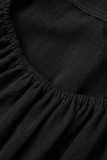 Elegant Solid Bandage Frenulum Backless Square Collar A Line Dresses