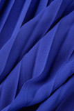Sexy Elegant Solid Frenulum Fold V Neck Pleated Dresses