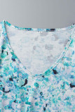 Casual Print Contrast V Neck T-Shirts