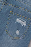 Casual Street Solid Make Old Slit Without Belt Regular Type A Solid Color Bottoms