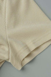 Sweet Simplicity Solid Fold O Neck T-Shirts
