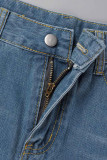 Casual Street Solid Make Old Slit Without Belt Regular Type A Solid Color Bottoms