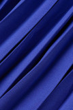 Sexy Elegant Solid Frenulum Fold V Neck Pleated Dresses