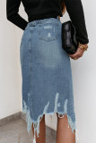 Casual Street Solid Make Old Slit Without Belt Regular Type A Solid Color Bottoms
