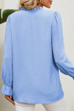 Work Daily Solid Buckle V Neck Tops