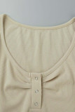 Sweet Simplicity Solid Fold O Neck T-Shirts