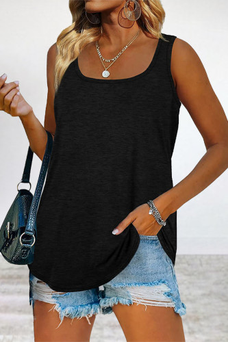 Casual Simplicity Solid Solid Color Square Collar Tops