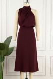 Celebrities Simplicity Solid Zipper Half A Turtleneck A Line Dresses