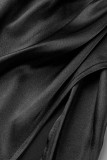 Celebrities Formal Solid Slit U Neck Evening Dress Dresses