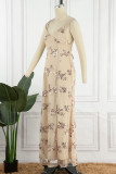 Celebrities Elegant Solid Sequins Frenulum V Neck Evening Dress Dresses