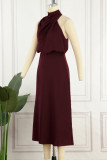 Celebrities Simplicity Solid Zipper Half A Turtleneck A Line Dresses