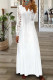 Plus Size Casual Floral Lace Patchwork V Neck Princess Dresses