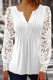 Sweet Work Elegant Solid Lace Patchwork V Neck Tops