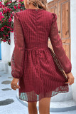 Sexy Elegant Solid Hollowed Out Mesh V Neck A Line Dresses