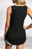 Casual Simplicity Solid Solid Color Square Collar Tops