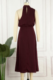 Celebrities Simplicity Solid Zipper Half A Turtleneck A Line Dresses