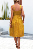 Sweet Elegant Polka Dot Buckle U Neck A Line Dresses