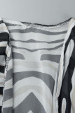Casual Vacation Print Patchwork Cardigan Swimwears Cover Up