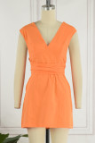 Sweet Elegant Solid Frenulum V Neck A Line Dresses