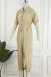 Plus Size Casual Vintage Leopard Frenulum Printing Loose Jumpsuits